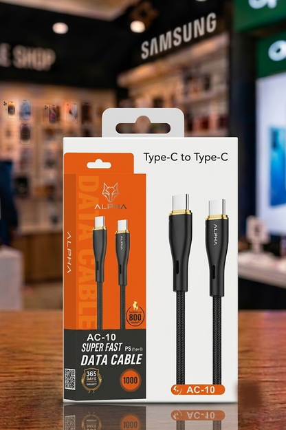 Alpha AC-10 USB-C Cable – PD Super ( Fast Charging)
