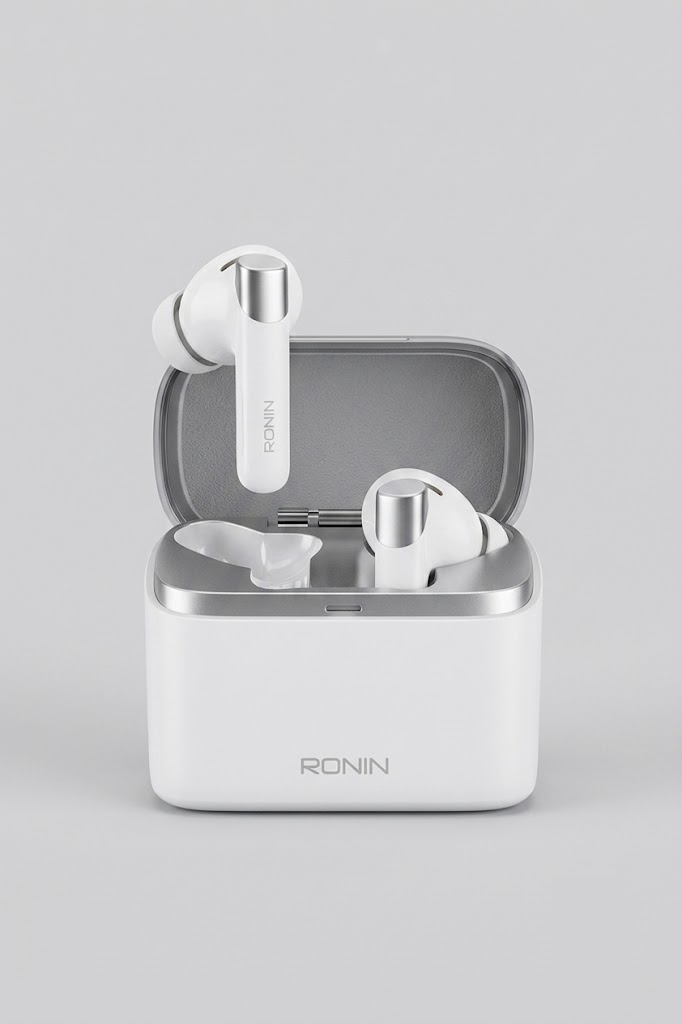 Ronin Glacier TWS Earbuds – ANC + App Control White
